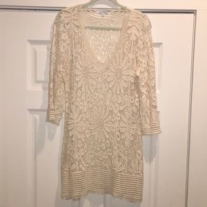 Blue Island L/XL cream lace cover up